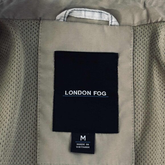 London Fog Men’s Medium Auburn Light Weight Front Zip Collared Golf Coat Tan - Picture 7 of 9